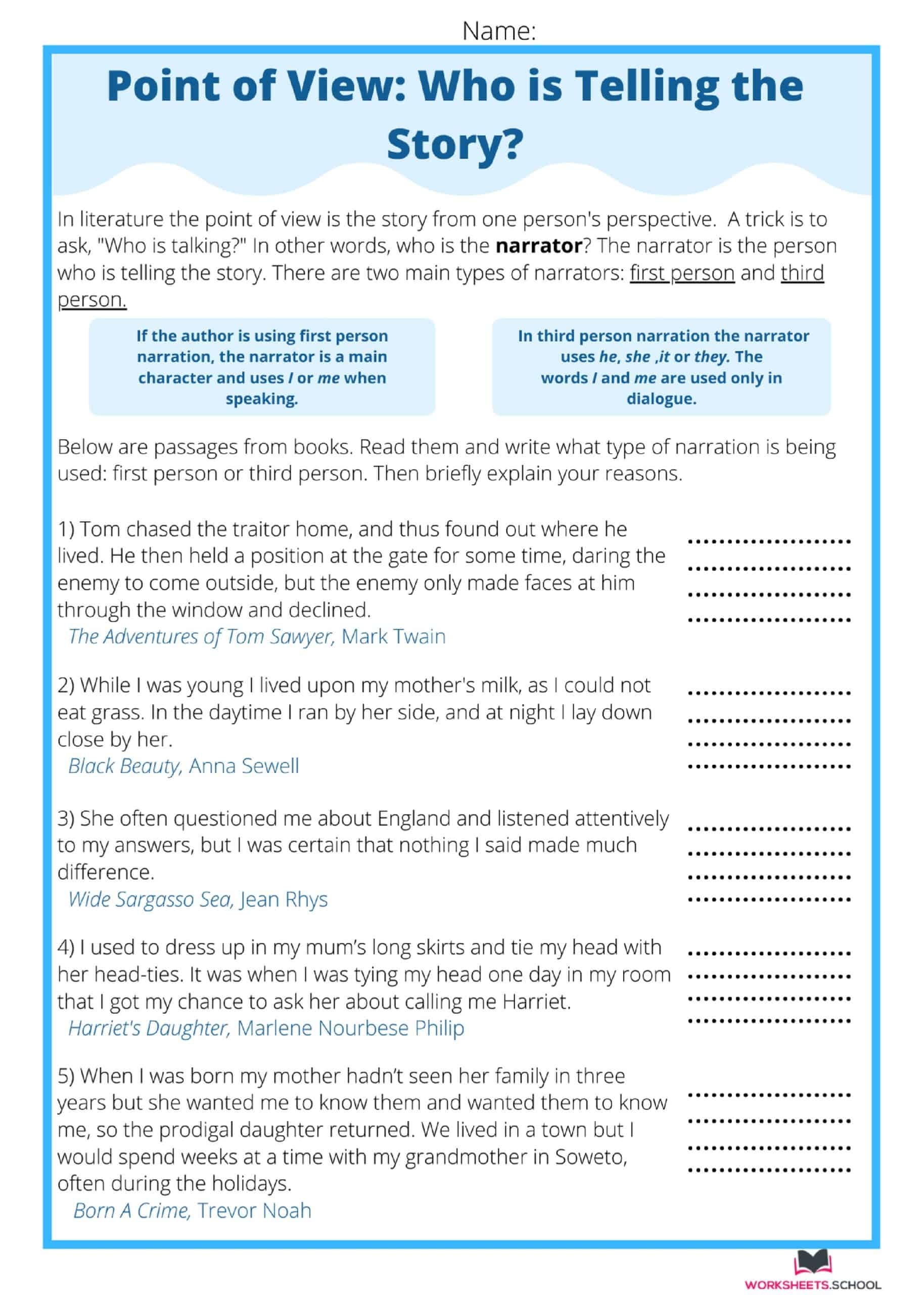 Point Of View Worksheet Elements Of Fiction Activity Worksheets Library Point Of View Worksheet Elements Of Fiction Activity Worksheets Library