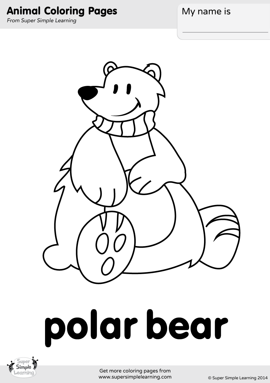 coloring picture of polar bear coloring picture of polar bear