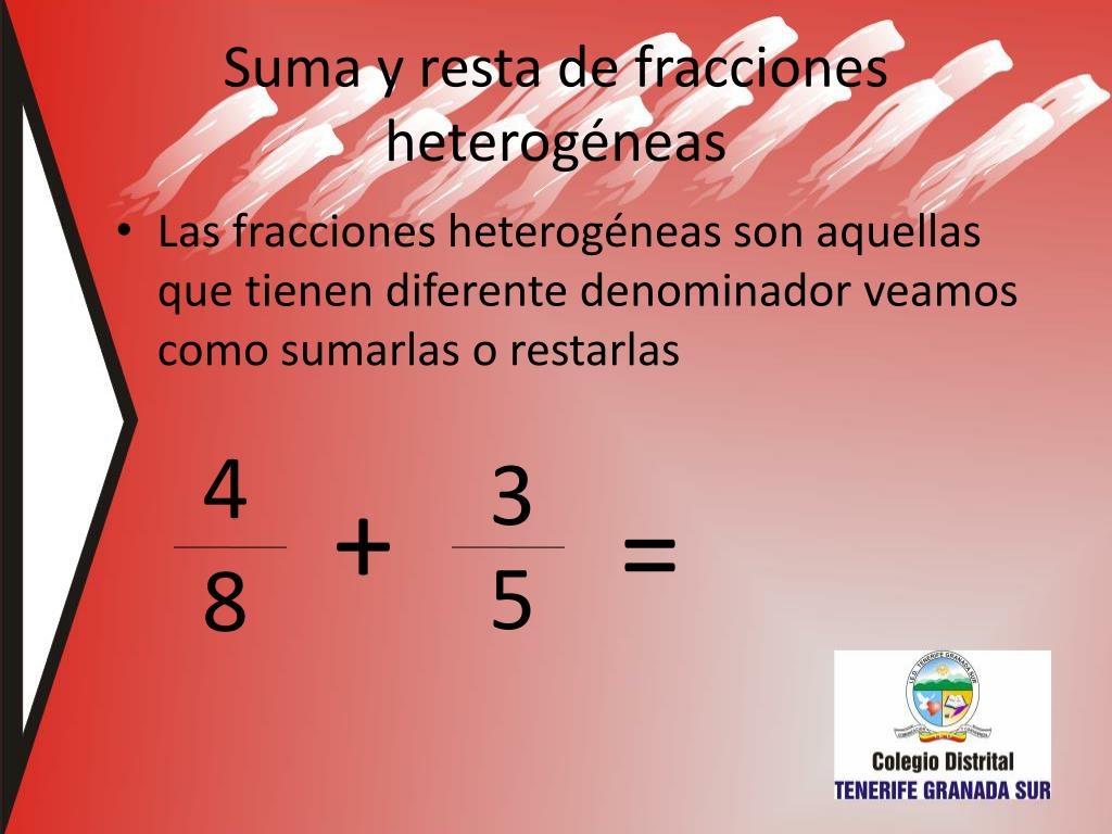 PPT SUMA Y RESTA DE FRACCIONES PowerPoint Presentation Free Download ID 5883755