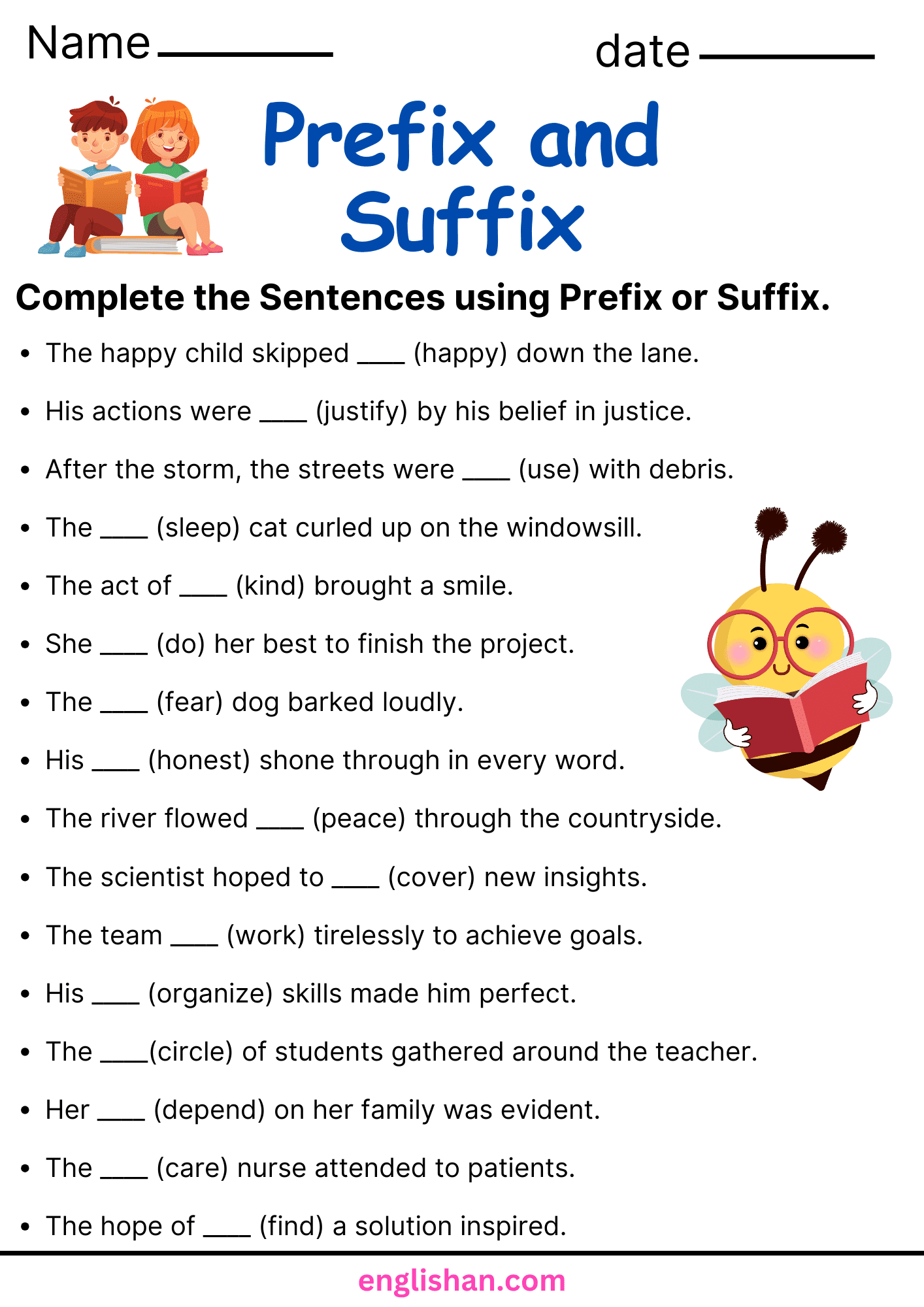Prefix And Suffix Worksheets And Exercises Englishan Worksheets Library