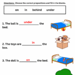Preposition Worksheet For Kindergarten And Grade 1