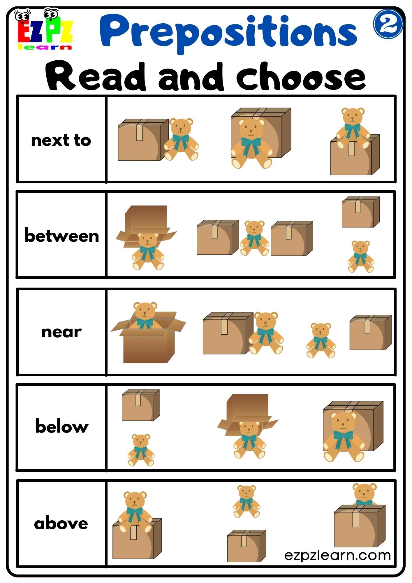 prepositions of place worksheet