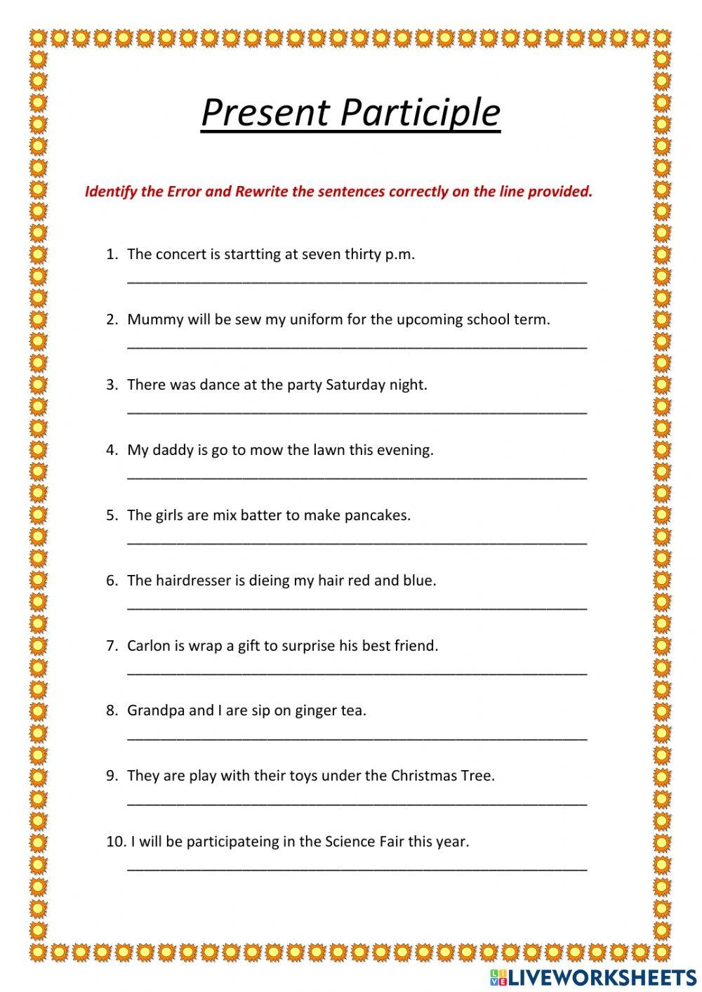 Present Participle Interactive Worksheet For Grade 3 Live Worksheets Worksheets Library