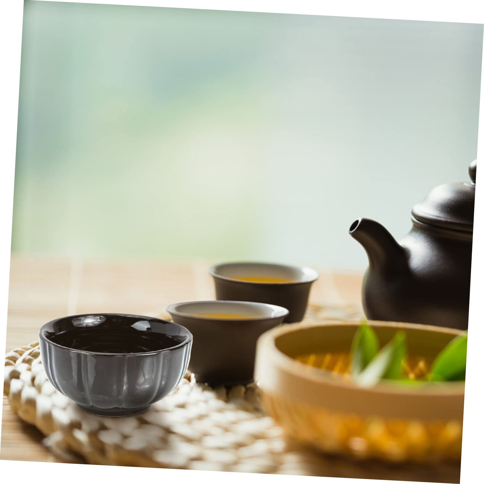 PRETYZOOM Ceramic Teacup Wood Leaf Design 100ml Matcha Bowl For Tea Ceremony Stylish Sturdy Amazon co uk Home Kitchen