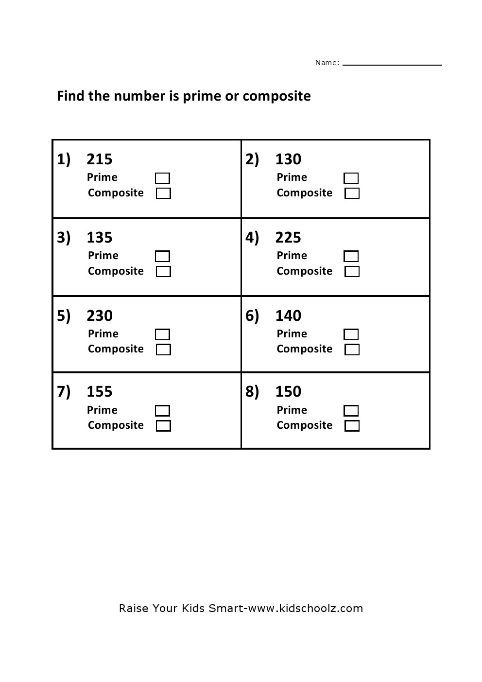 Prime And Composite Numbers Worksheet 5 Kidschoolz Worksheets Library