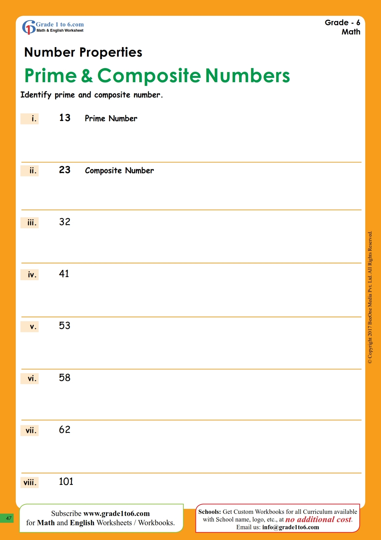 prime and composite numbers worksheets prime and composite numbers worksheets