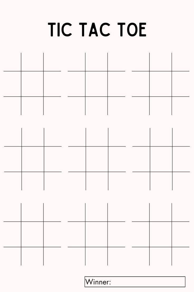 Printable Blank Tic Tac Toe Sheet Template PDF