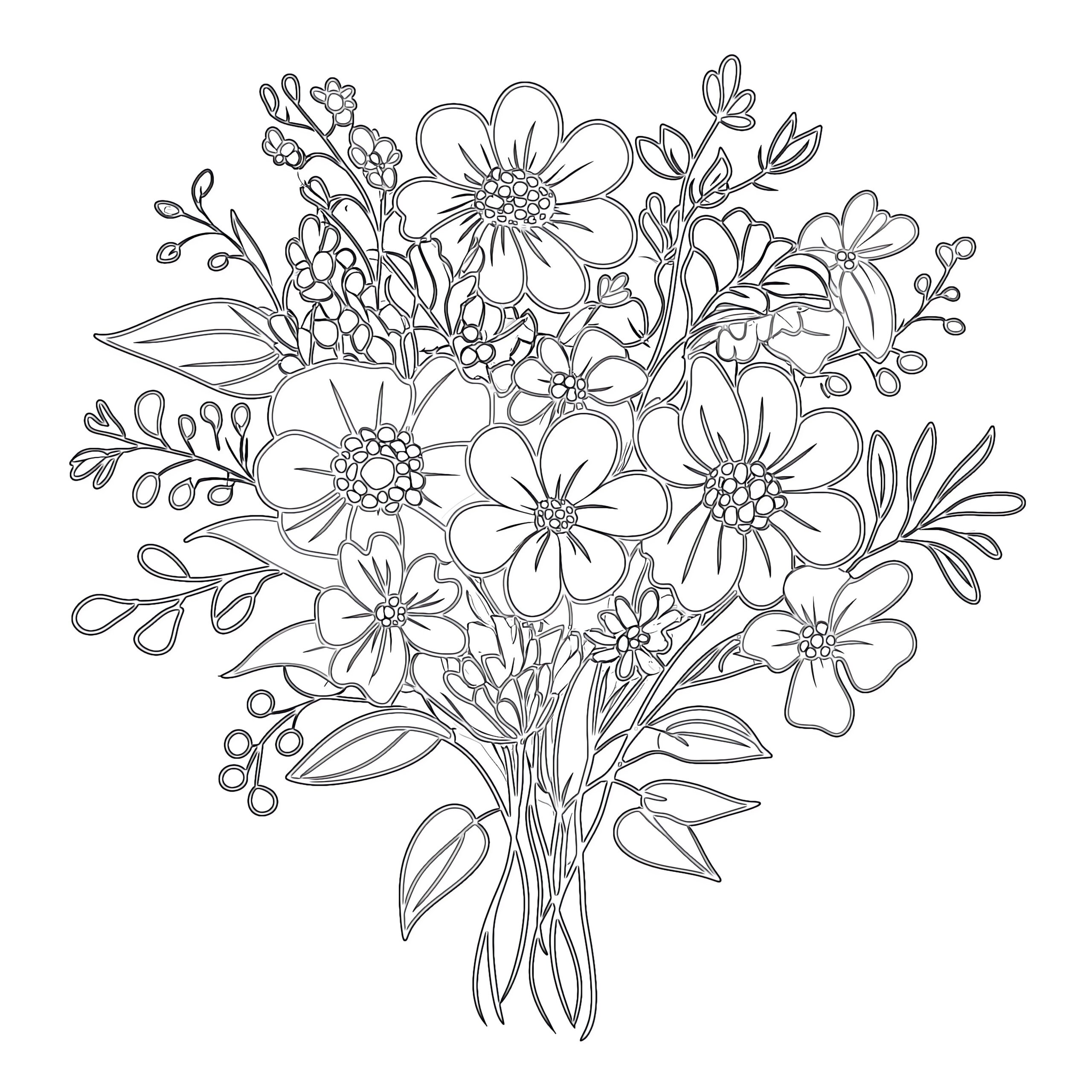 print flower coloring pages