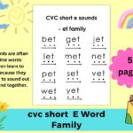 Printable Cvc Words Cvc Short E Family Printable Cvc Short E Family Phonics Instant Download Cvc Short E Sounds Reading Phonics Etsy