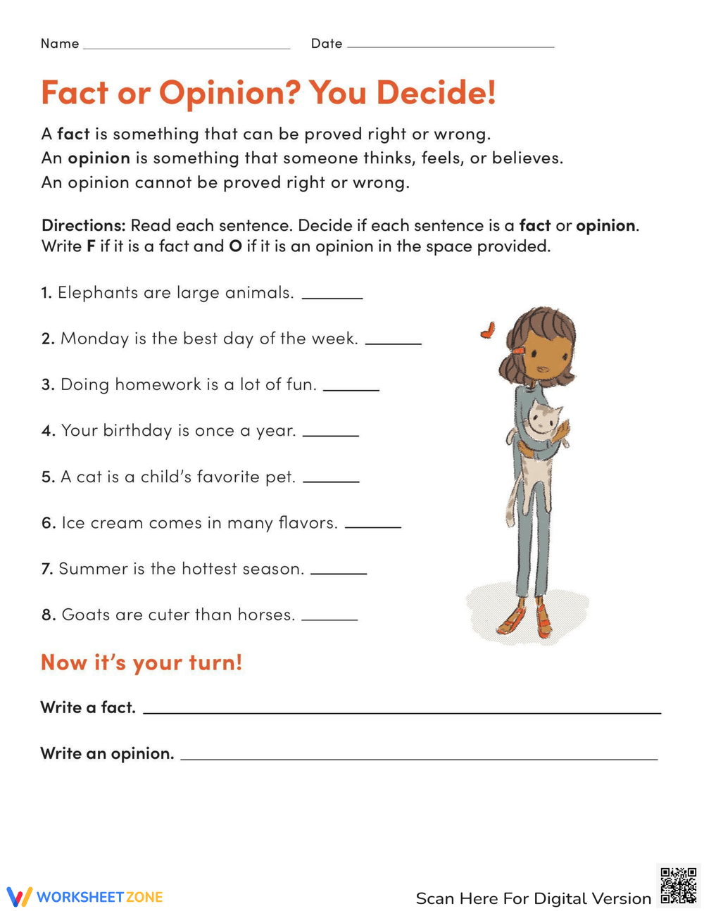 Printable Fact Vs Opinion Worksheets