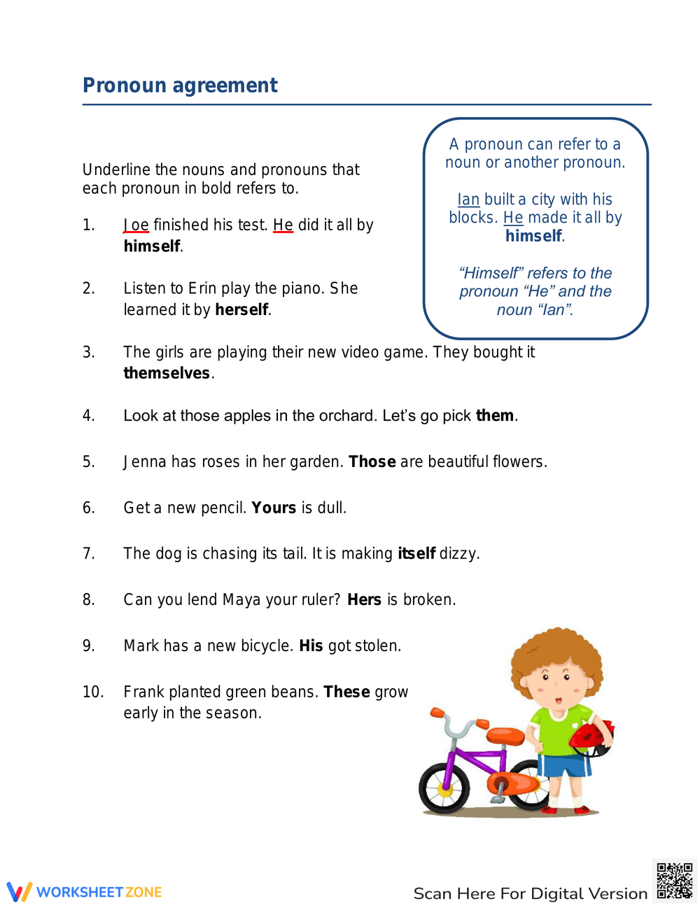 Printable Grade 4 Easter Pronoun Antecedent Agreement Worksheets Download
