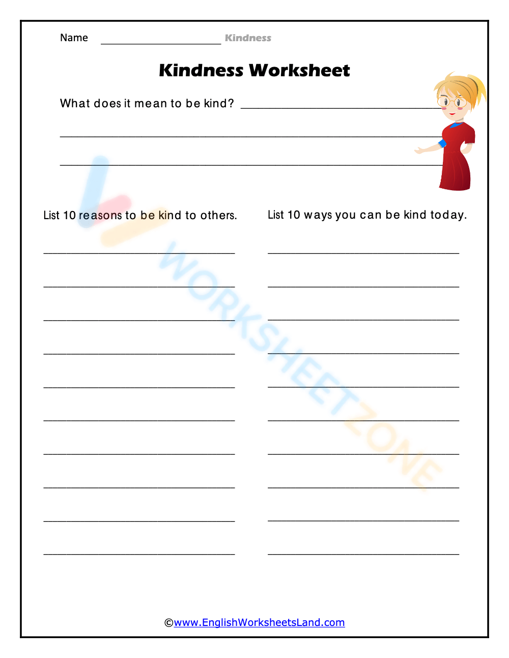 Printable Grade 4 Kindness Worksheets Printable Grade 4 Kindness Worksheets