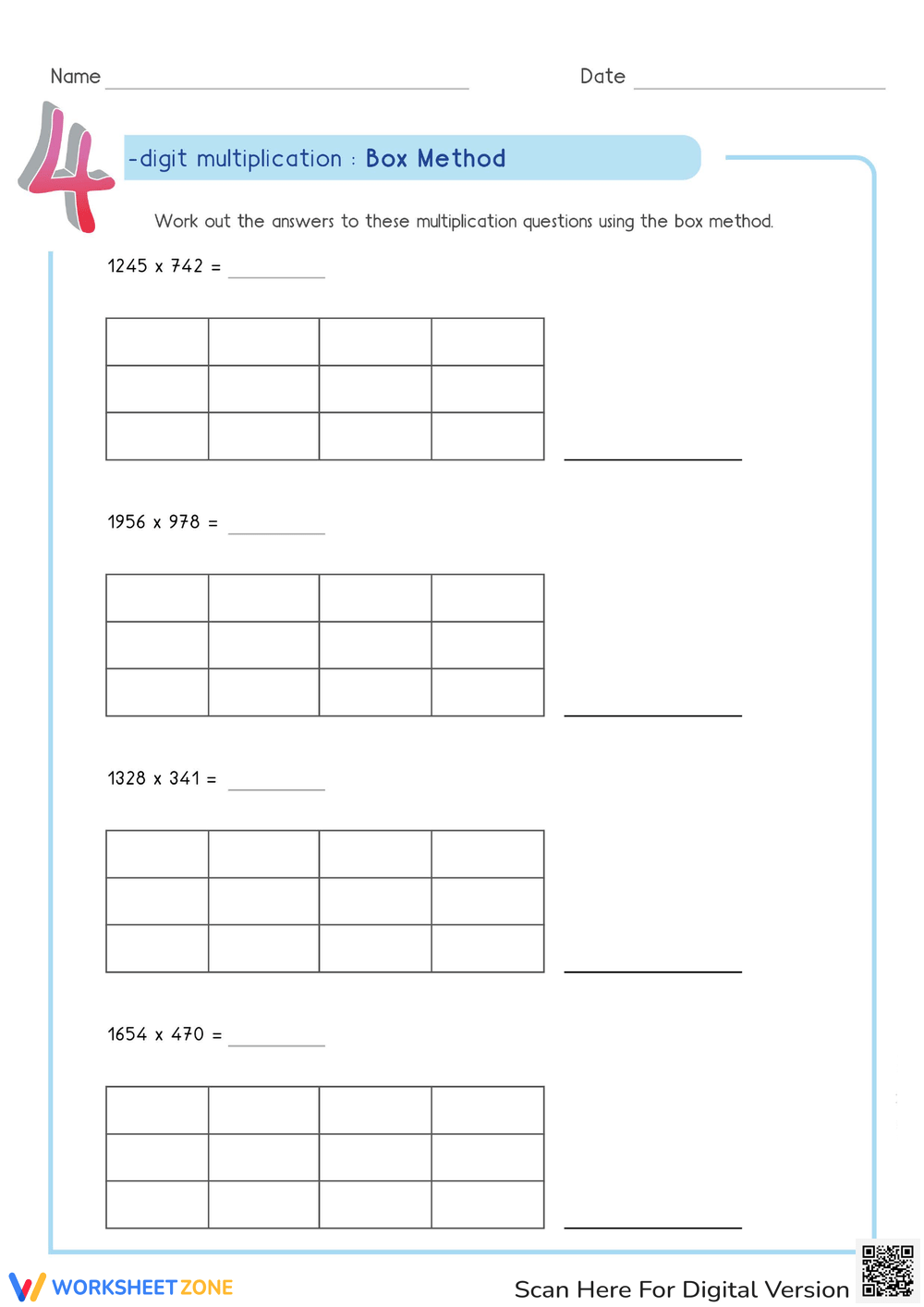 Printable Grade 5 Multiplication And Area Models Worksheets Printable Grade 5 Multiplication And Area Models Worksheets