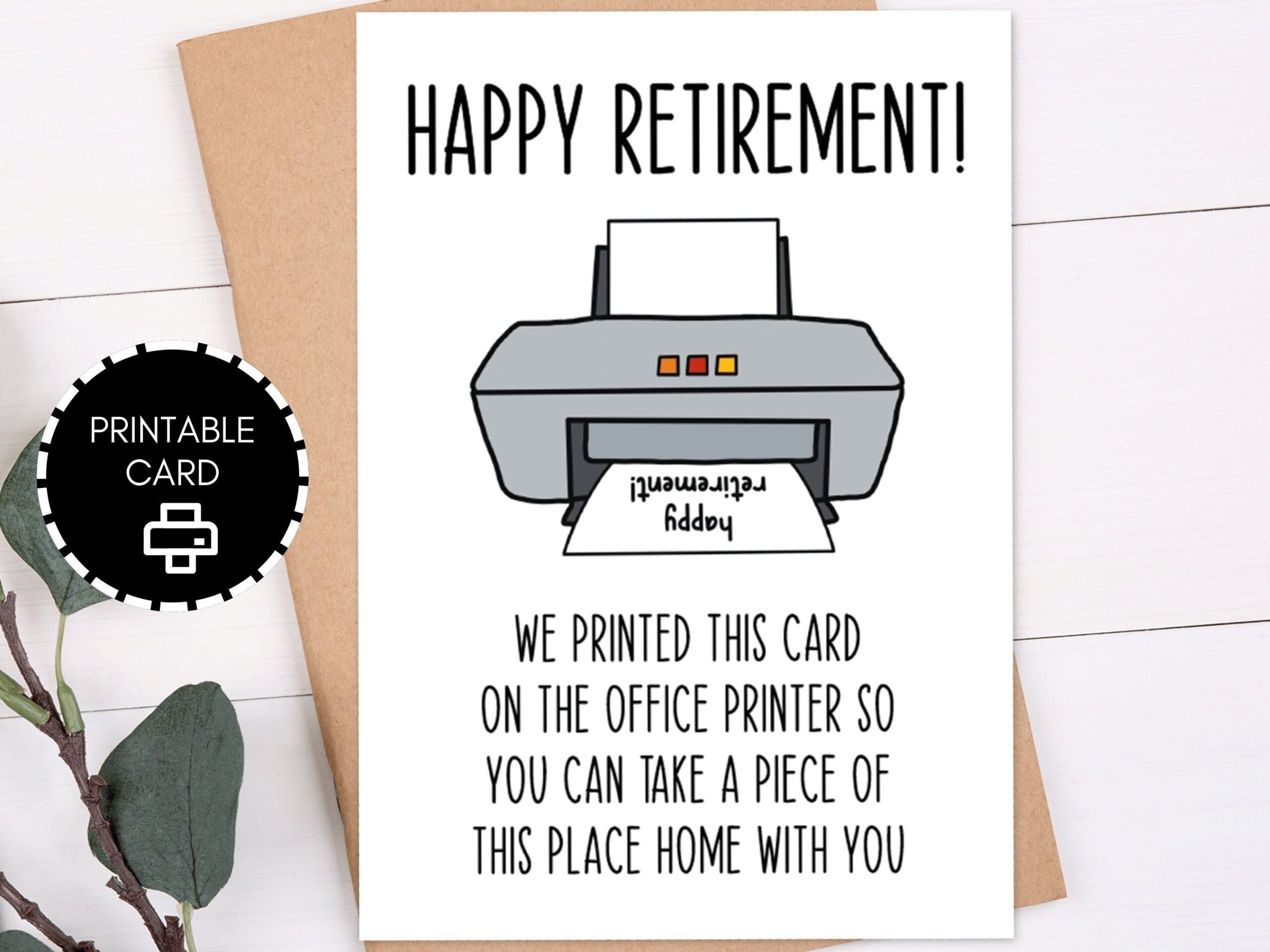 Printable Retirement Card Funny Retirement Gift Printable Card 5x7 Card With Printable Envelope Digital Download Greeting Card Etsy