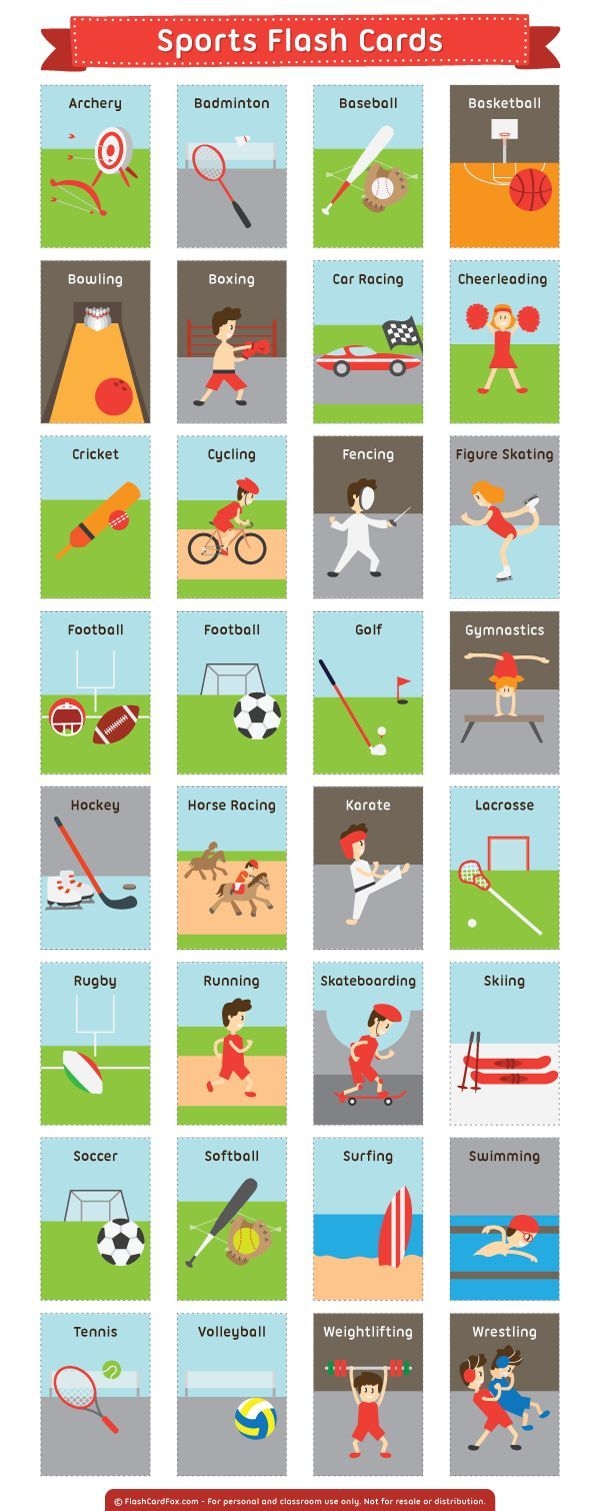 Printable Sports Flash Cards Printable Sports Flash Cards
