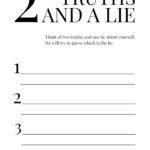 Printable Two Truths And A Lie Worksheets