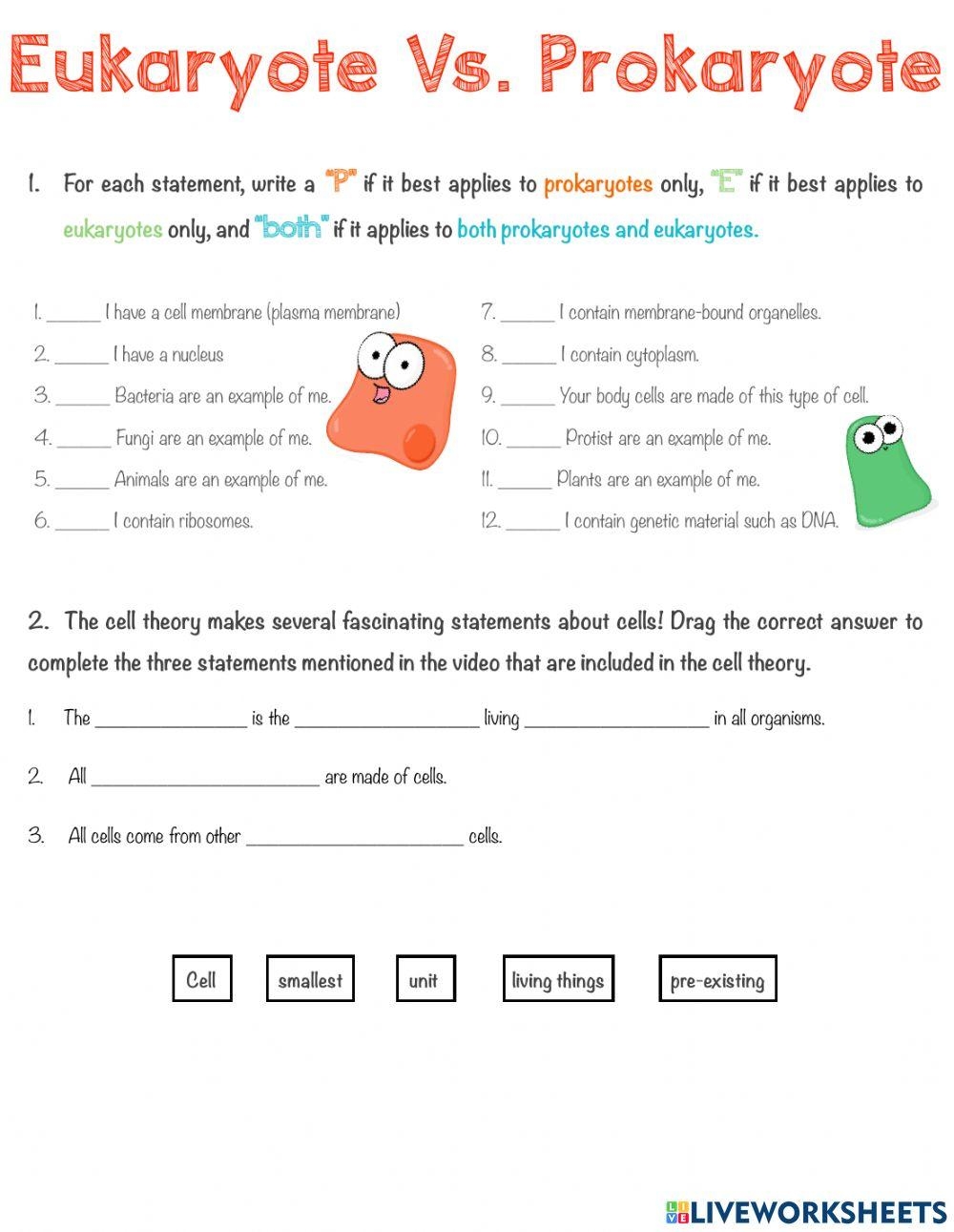 Prokaryote Vs Eukaryote Interactive Worksheet Live Worksheets Worksheets Library Prokaryote Vs Eukaryote Interactive Worksheet Live Worksheets Worksheets Library