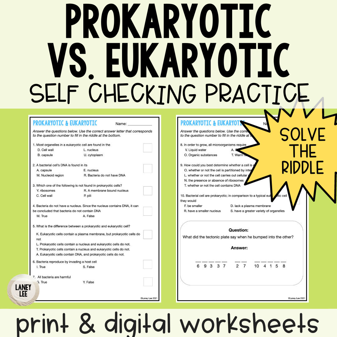 prokaryotic and eukaryotic cells worksheet prokaryotic and eukaryotic cells worksheet