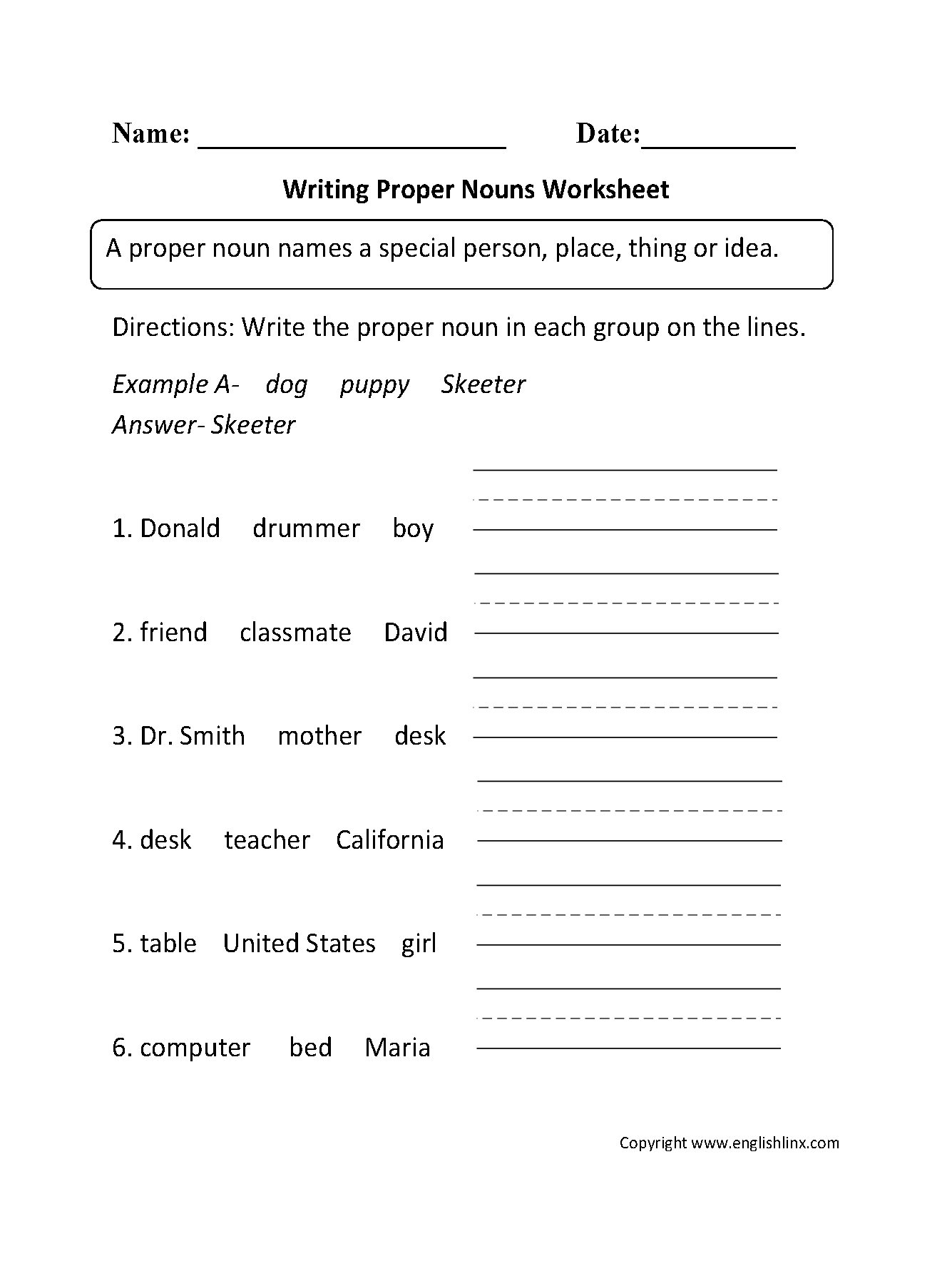 Proper And Common Nouns Worksheets Writing Proper Nouns Worksheet Proper And Common Nouns Worksheets Writing Proper Nouns Worksheet