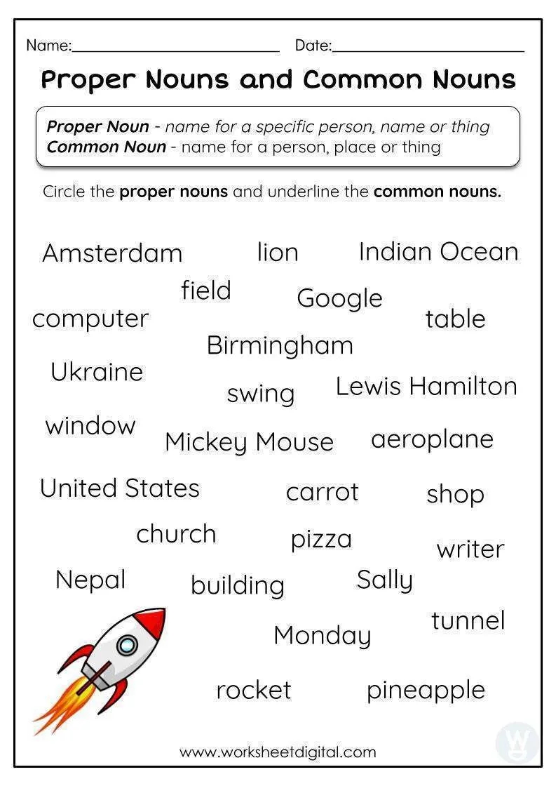 Proper Nouns And Common Nouns Worksheet Digital Worksheets Library Proper Nouns And Common Nouns Worksheet Digital Worksheets Library