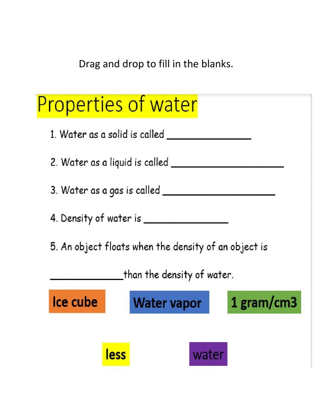 Properties Of Water Live Worksheets Worksheets Library Properties Of Water Live Worksheets Worksheets Library