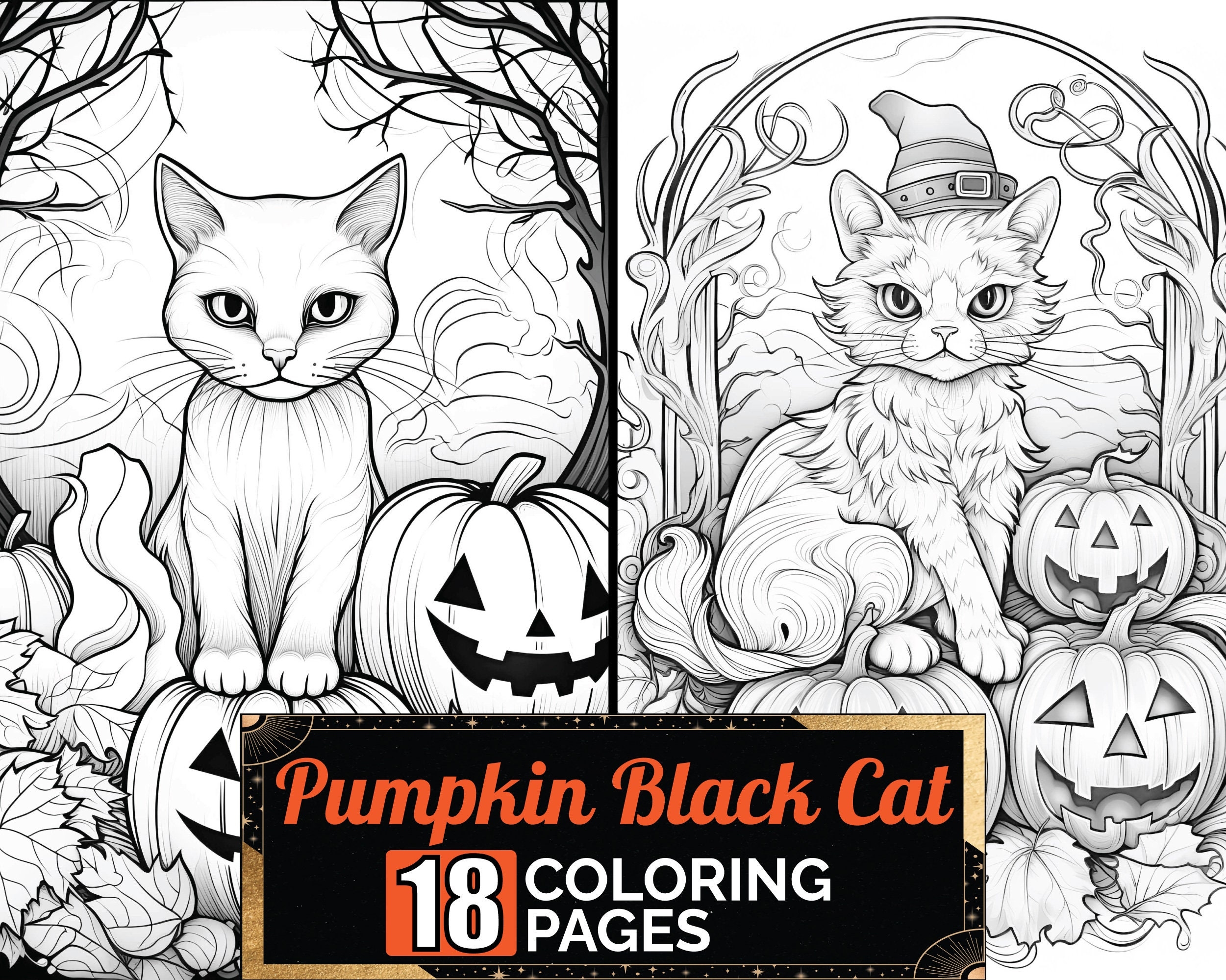 cat halloween coloring pages