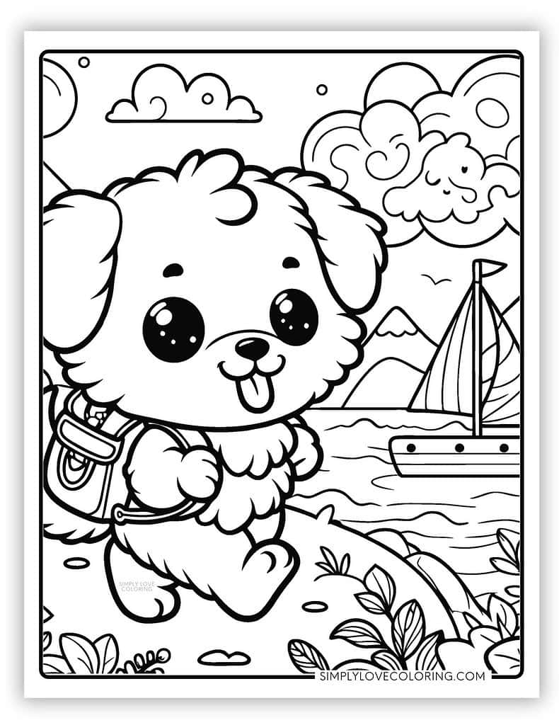 puppies coloring pages printable