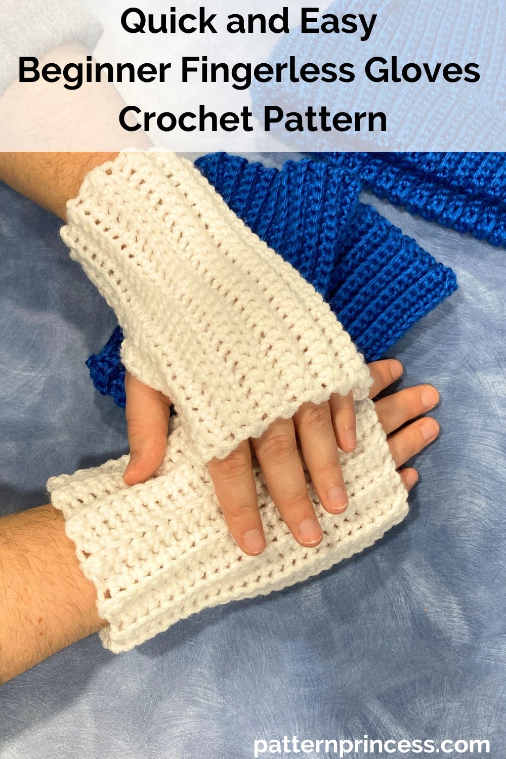 Quick And Easy Beginner Fingerless Gloves Crochet Pattern Pattern Princess