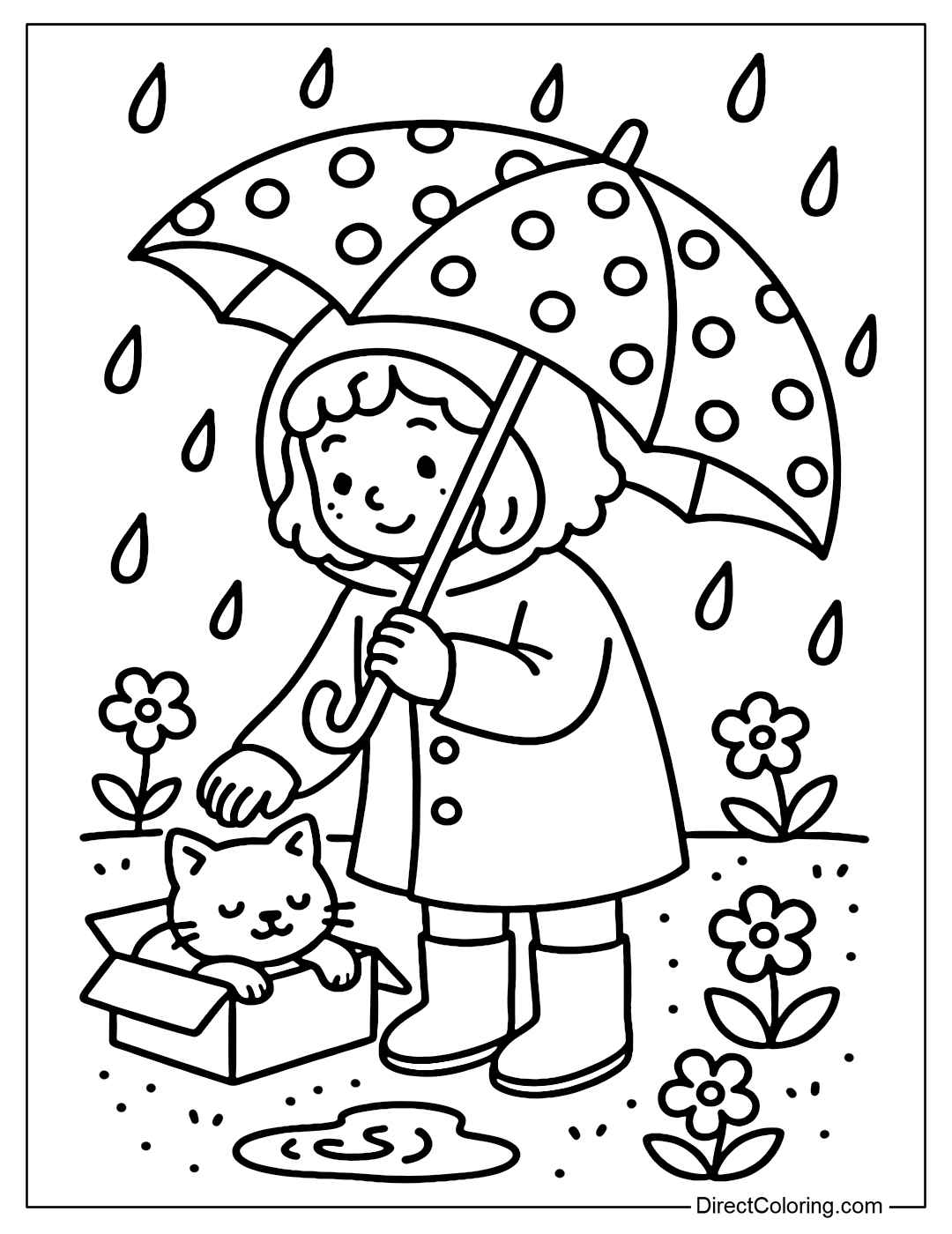 rainy day coloring sheet rainy day coloring sheet