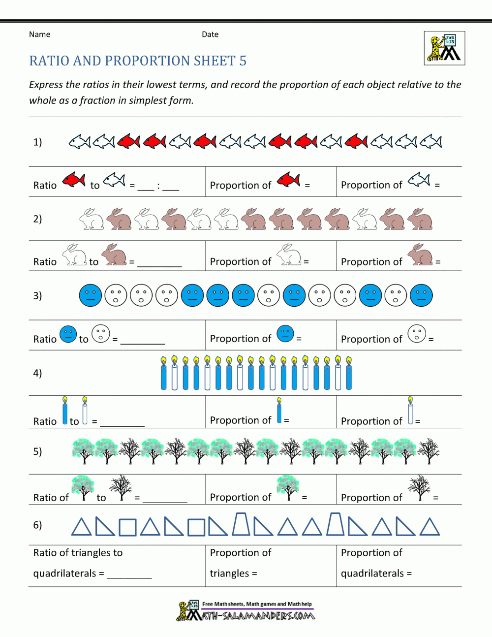 Ratio And Proportion Worksheet Ratio And Proportion Worksheet