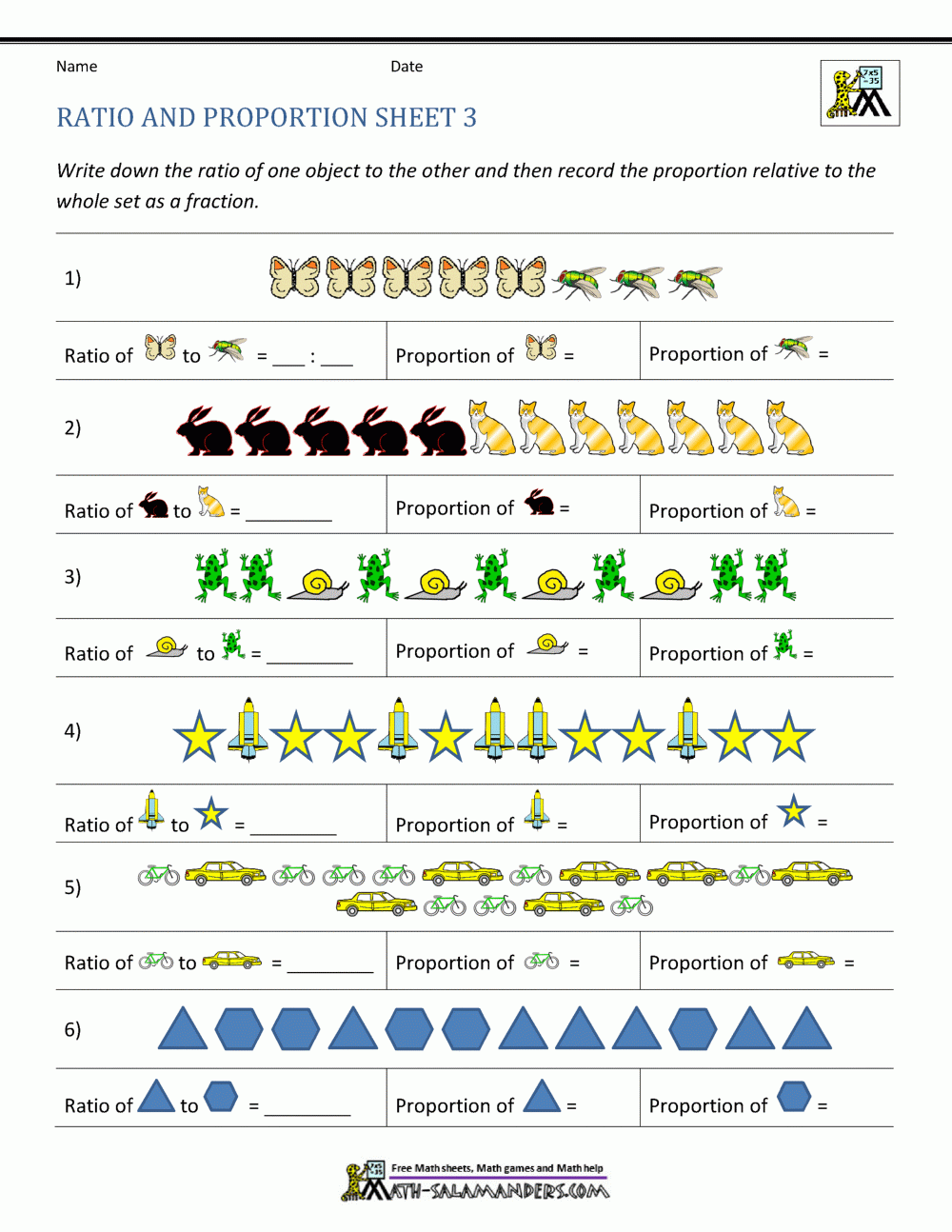 Ratio And Proportion Worksheet Worksheets Library