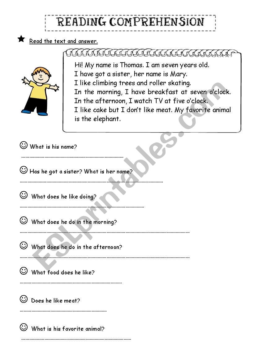 Reading Comprehension Answer Questions ESL Worksheet By Biankisth Worksheets Library