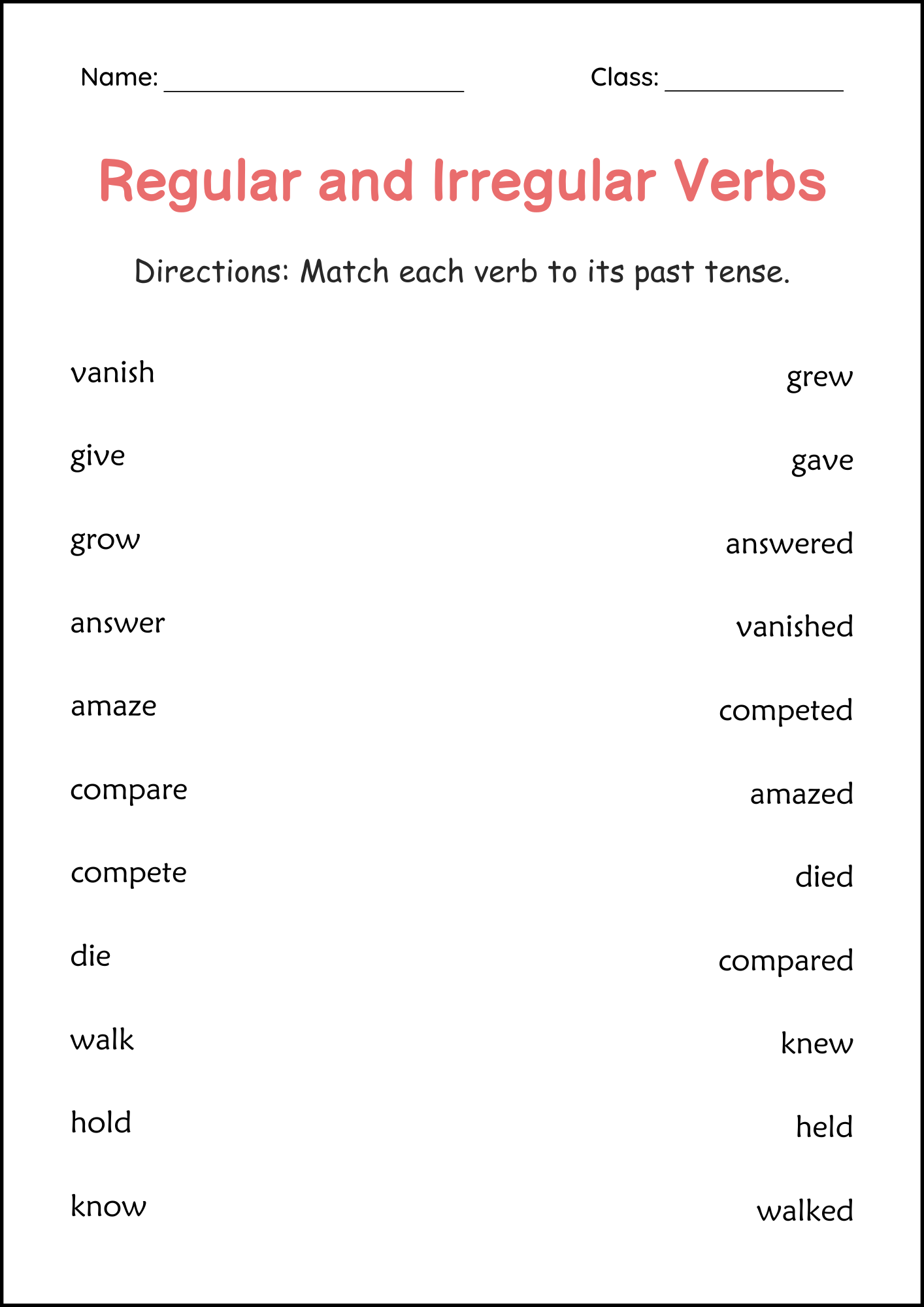 Regular And Irregular Simple Past Tense Verbs Worksheets For Grade 1 2 3 Made By Teachers Regular And Irregular Simple Past Tense Verbs Worksheets For Grade 1 2 3 Made By Teachers