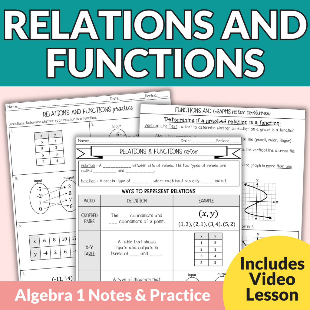 relations and functions worksheet