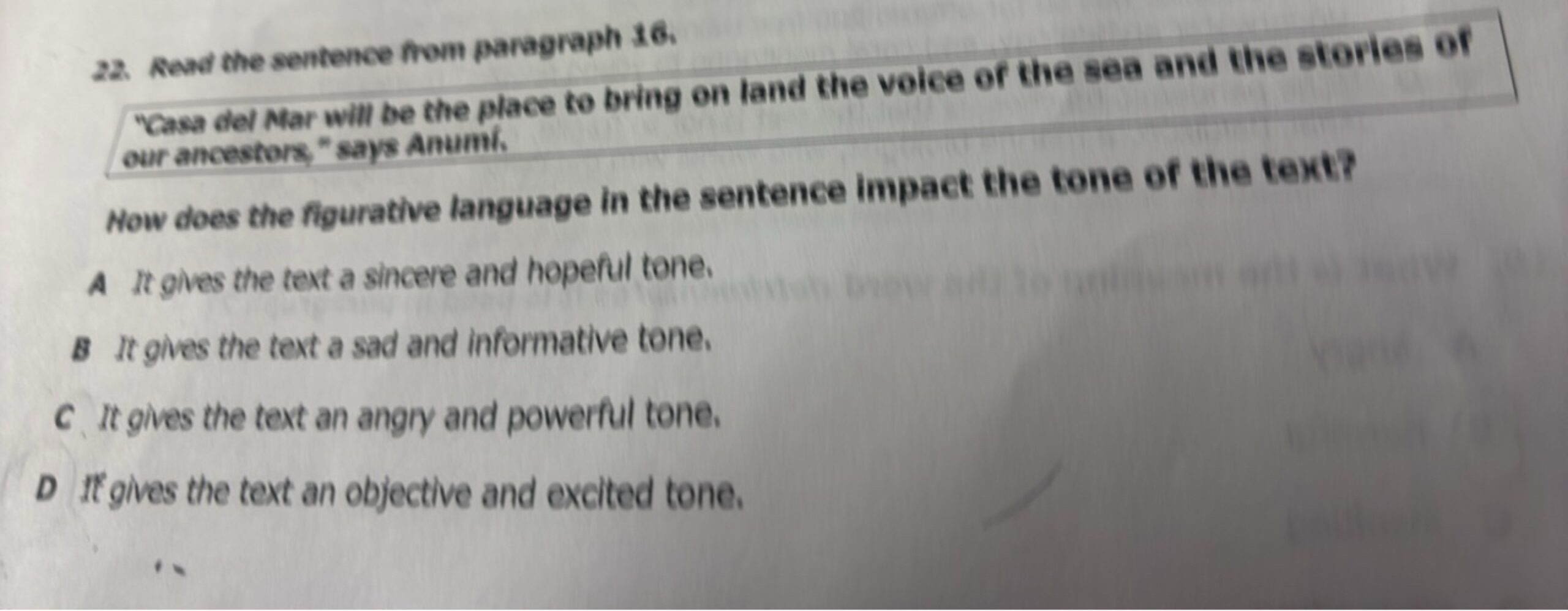 Rend The Sentence From Paragraph 16 Casa Del Mar Will Be The Place To B 