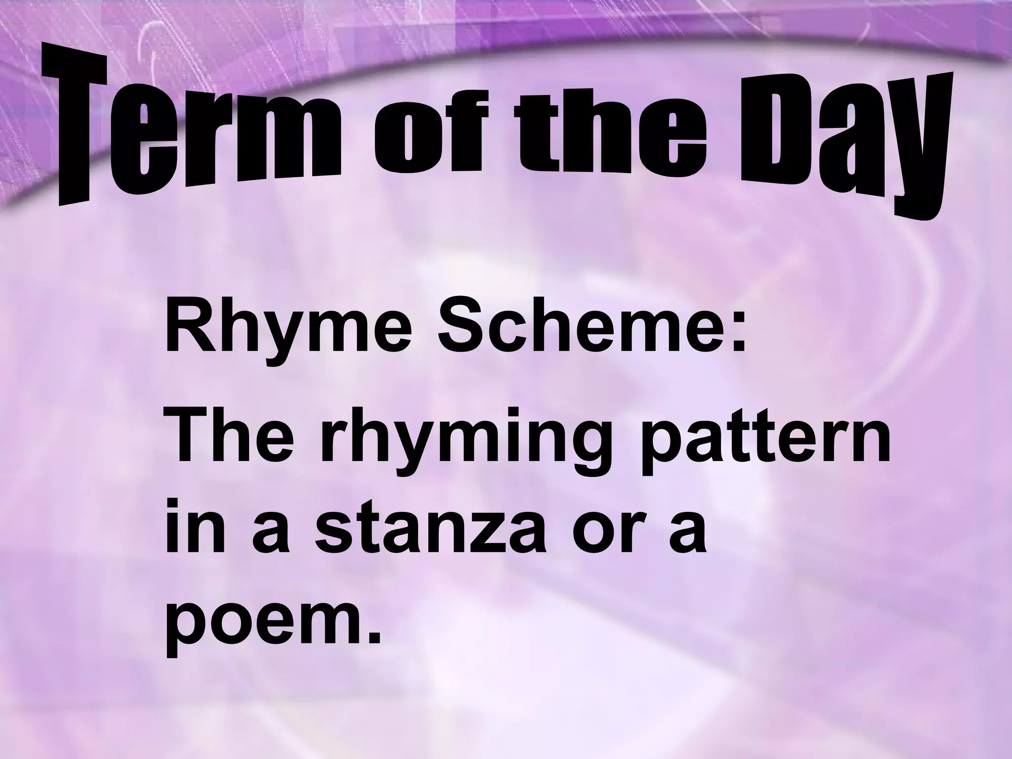 what is rhyming pattern