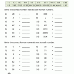 Roman Numerals Worksheet