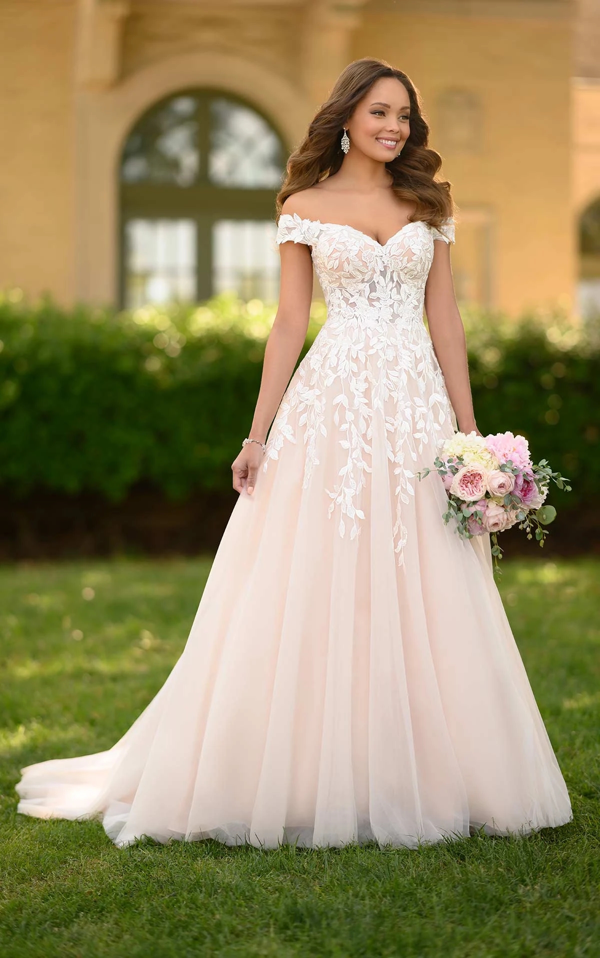 Romantic A line Wedding Gown With Organic Leaf Pattern Stella York Wedding Dresses