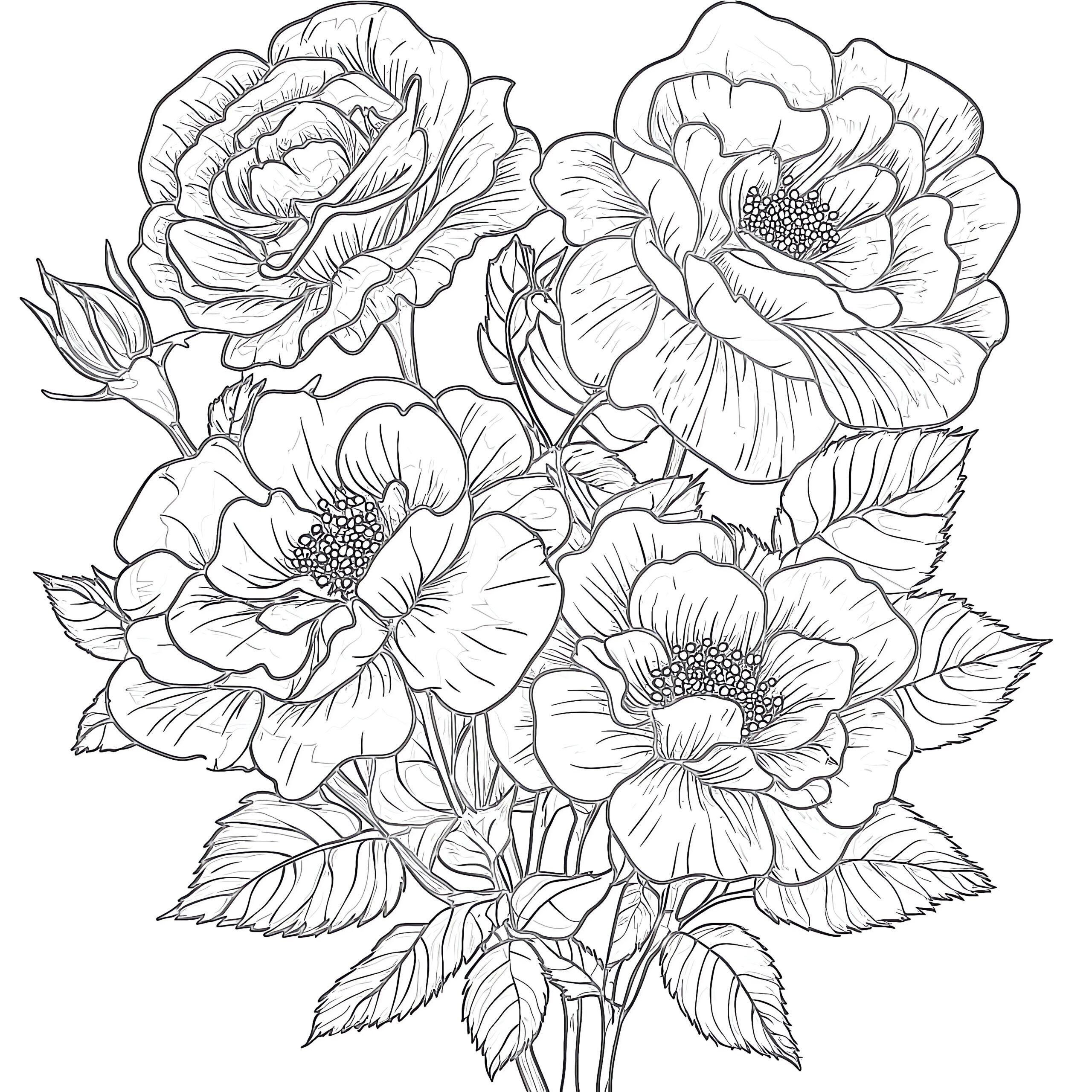 flower colouring pages printable