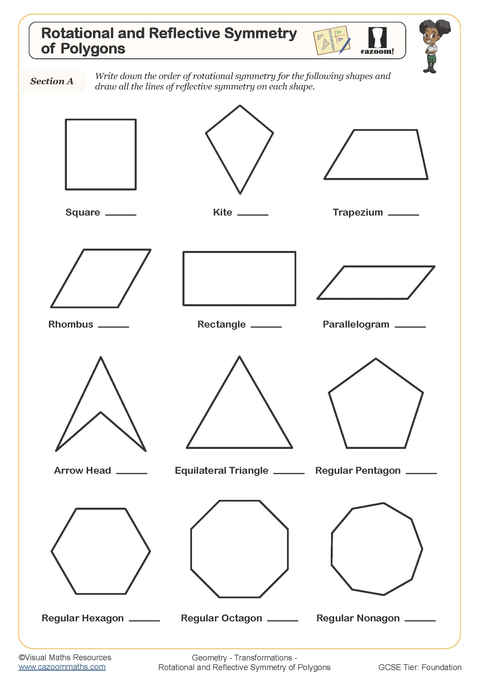 Rotational And Refelctive Symmetry Of Polygons Worksheet Printable Maths Worksheets Rotational And Refelctive Symmetry Of Polygons Worksheet Printable Maths Worksheets