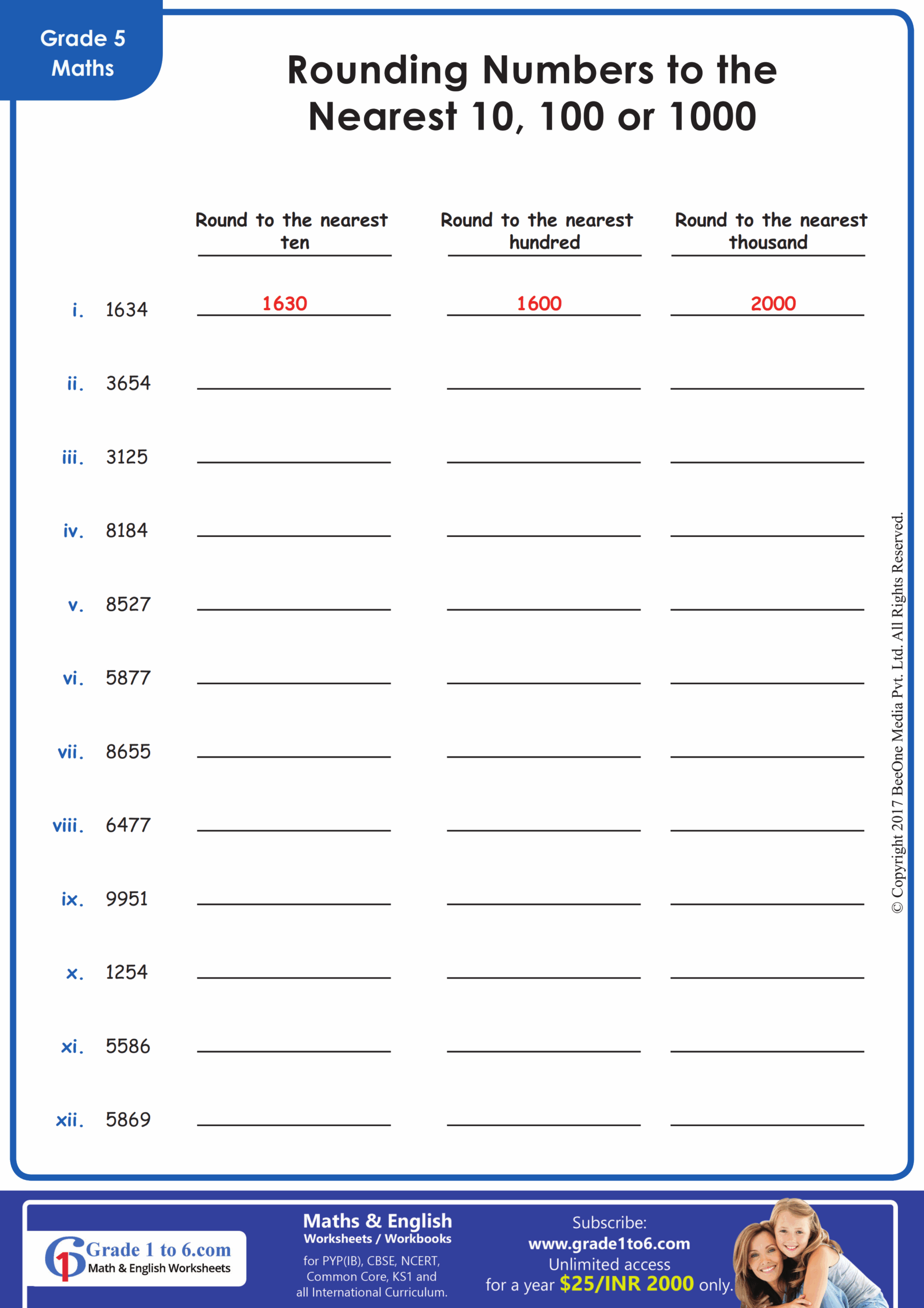 Rounding Numbers To Nearest 10 100 Or 1000 Grade 5 Math Rounding Numbers To Nearest 10 100 Or 1000 Grade 5 Math