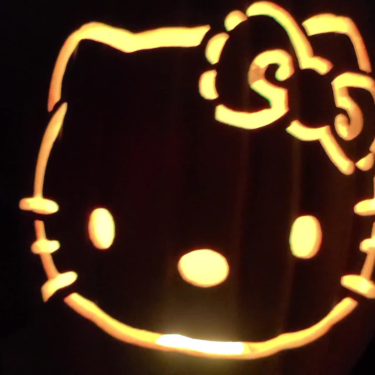 Sanrio Hello Kitty Carved Foam Permanent Pumpkin Halloween Handmade Kawaii Cute Etsy