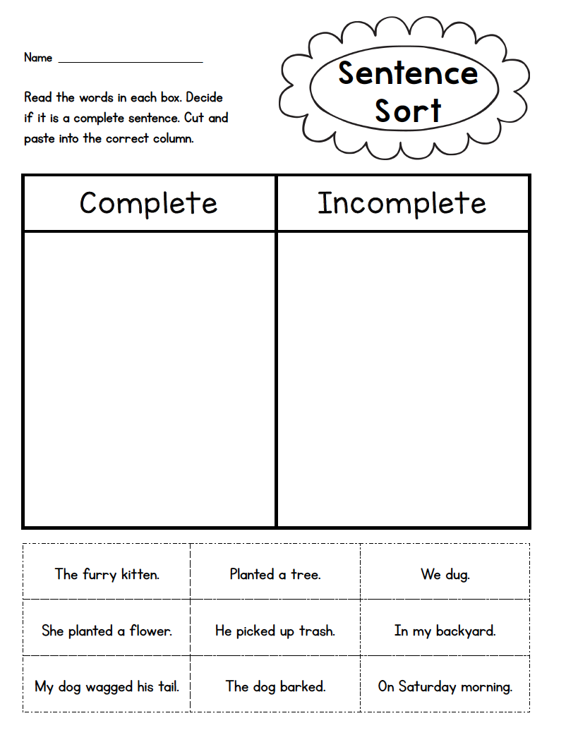 sentences for first graders sentences for first graders