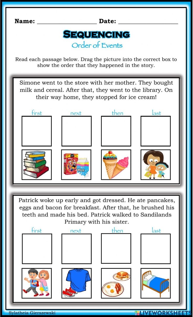 Sequence Of Events Interactive Worksheet For 3
