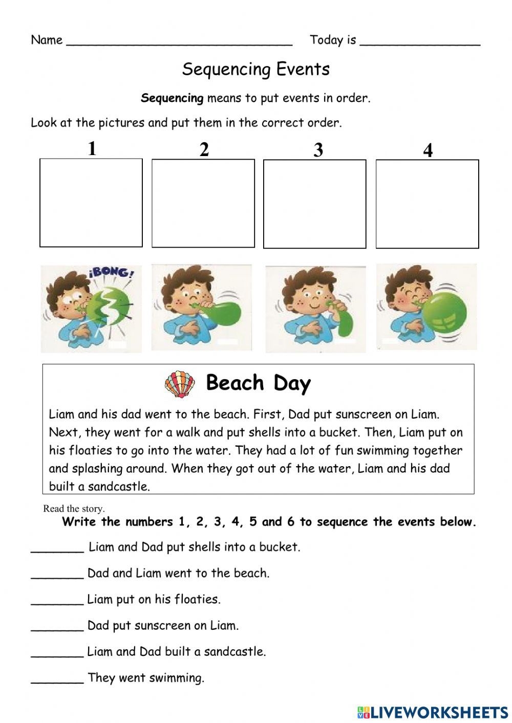 Sequencing Events Worksheet Reading Worksheet Sequence Of Worksheets Library