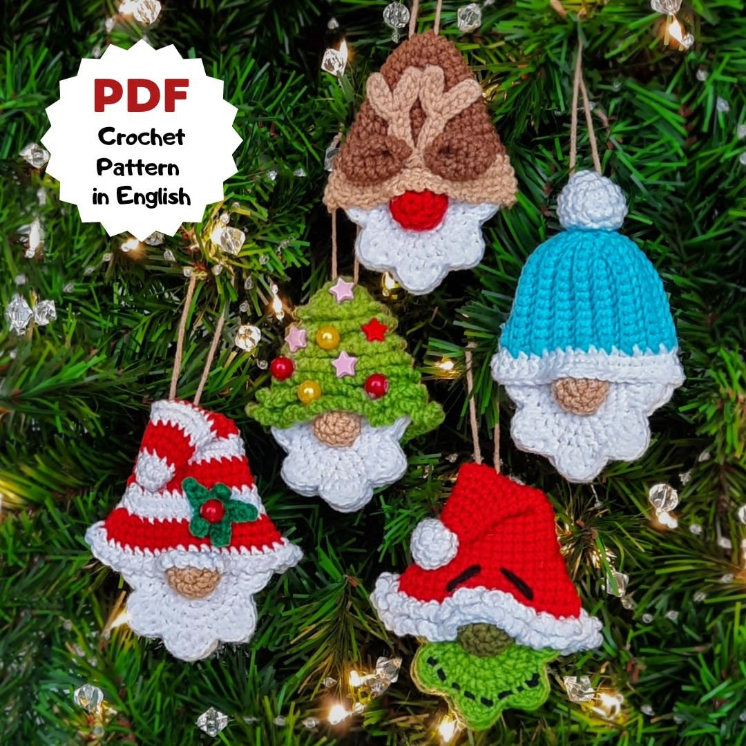 Set Of 5 Crochet Christmas Ornament Pattern Quick Crochet Easy Christmas Ornament Crochet Christmas Tree Gnome Etsy Set Of 5 Crochet Christmas Ornament Pattern Quick Crochet Easy Christmas Ornament Crochet Christmas Tree Gnome Etsy