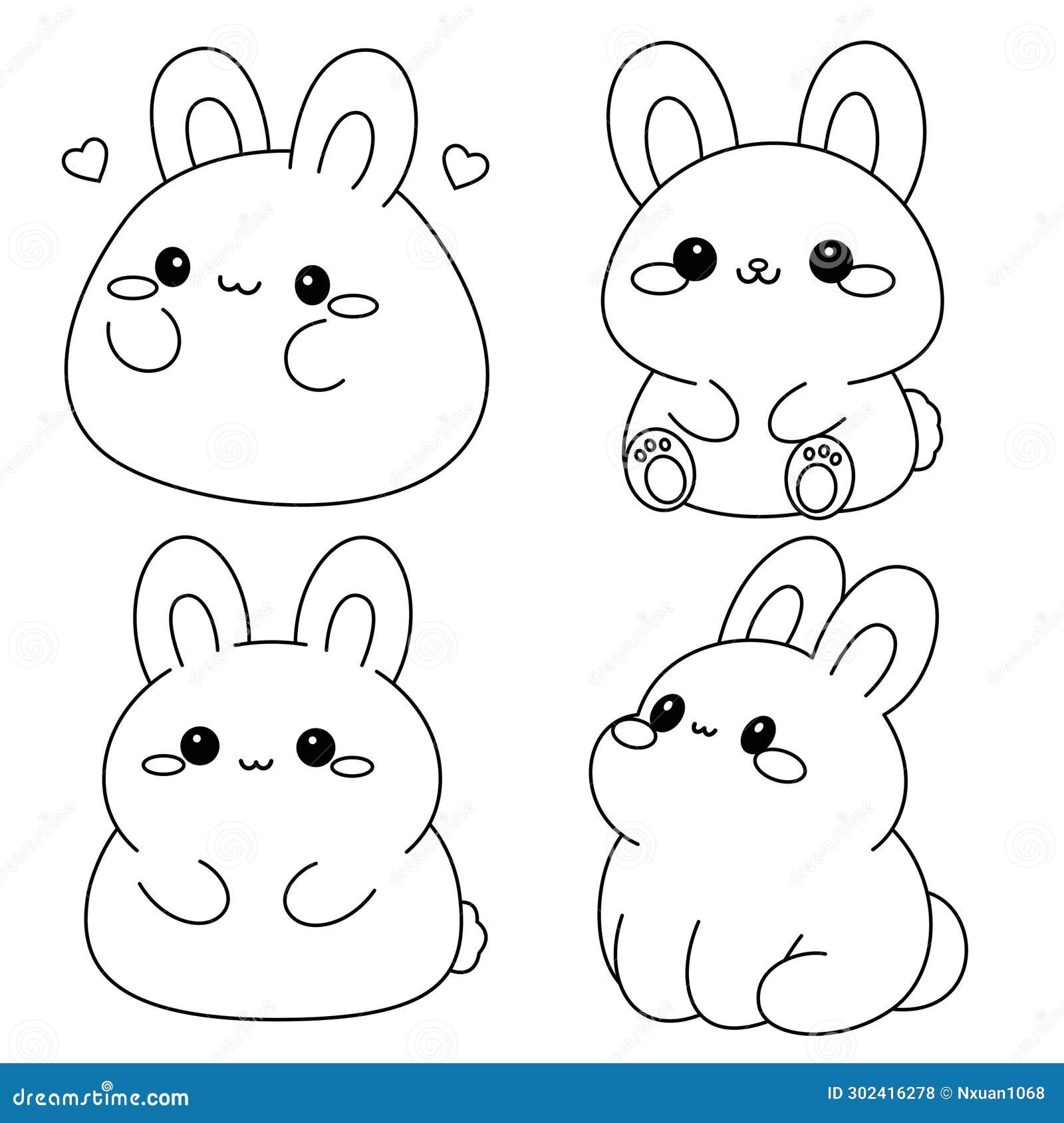 Set Of Cute Bunny Cartoon Coloring Page Stock Vector Illustration Of Child Farm 302416278 Set Of Cute Bunny Cartoon Coloring Page Stock Vector Illustration Of Child Farm 302416278