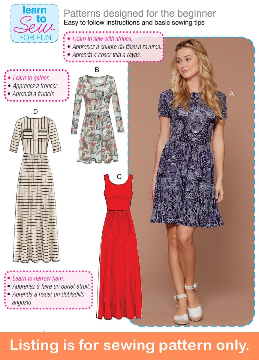 SEWING PATTERN Sew Women Clothes Dress Easy Simple Learn To Sew Petite Plus 7561 EBay