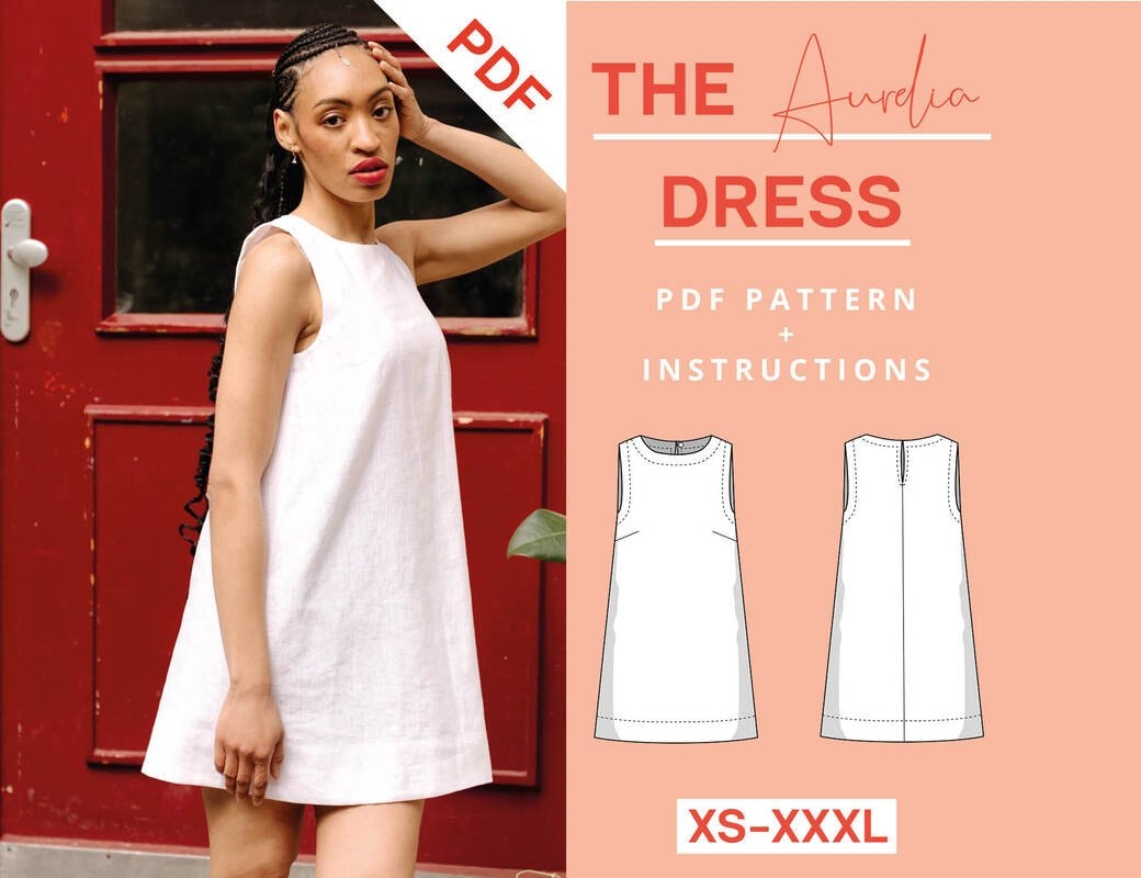 Shift Dress Sewing Pattern XS XXXL Ladies Linen Dress Mini Dress Summer Shift Dress Sewing Pattern XS XXXL Ladies Linen Dress Mini Dress Summer