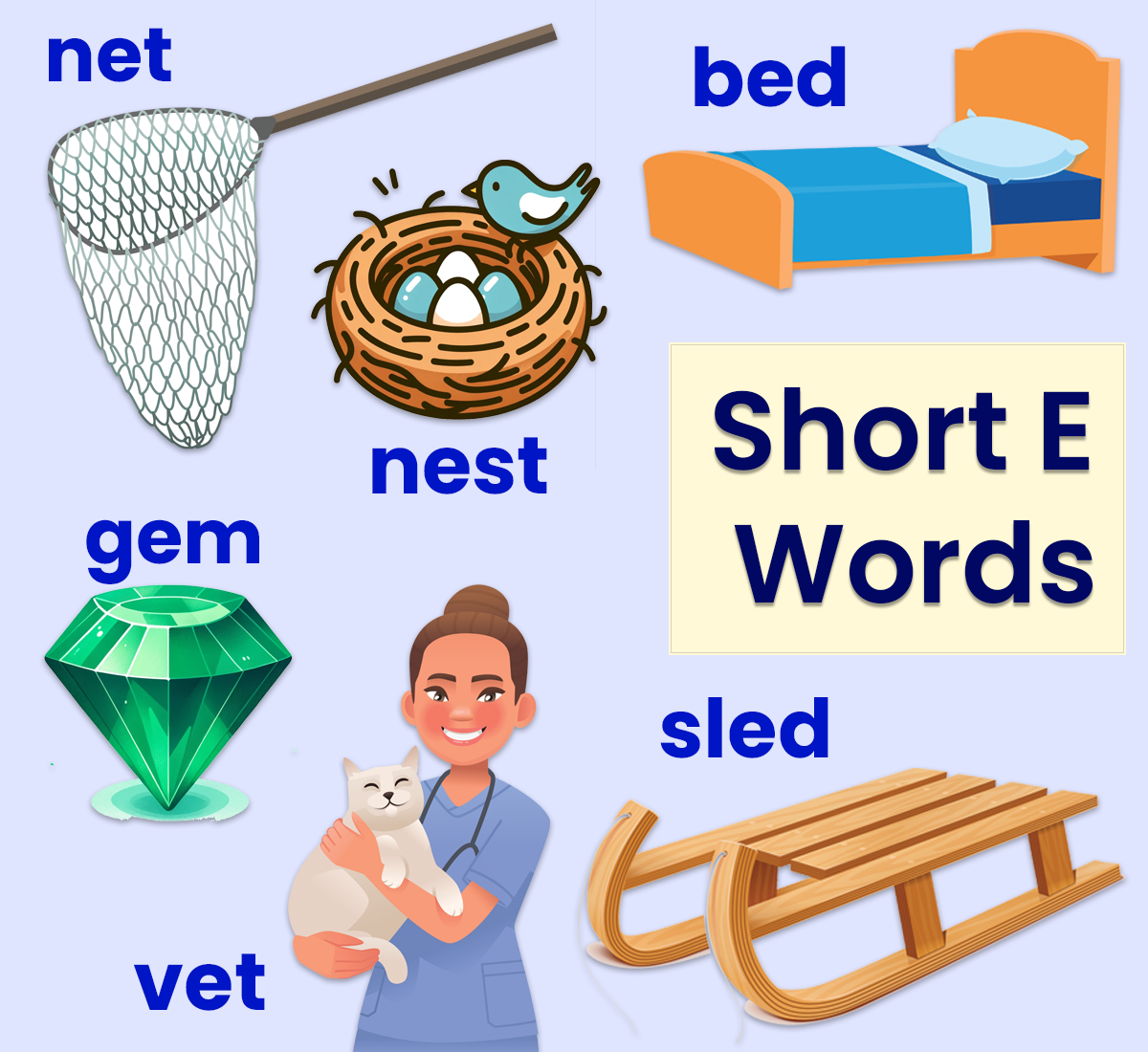 Short E Words List ABCmouse